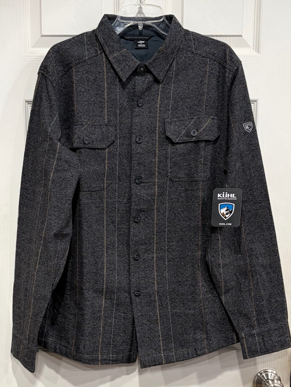 Kuhl Men's Large Deviatr Shirt-Jac Shirt Jacket Black NWT Plaid Flannel Pockets